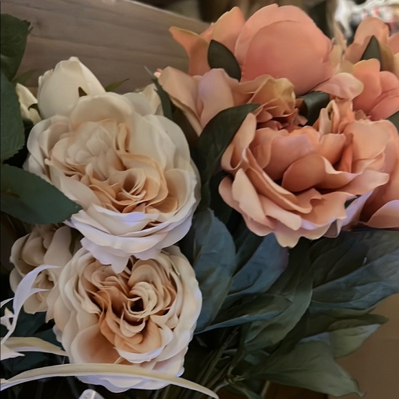 Ashland Cream and Pink Faux Floral Arrangement - Picture 6 of 6